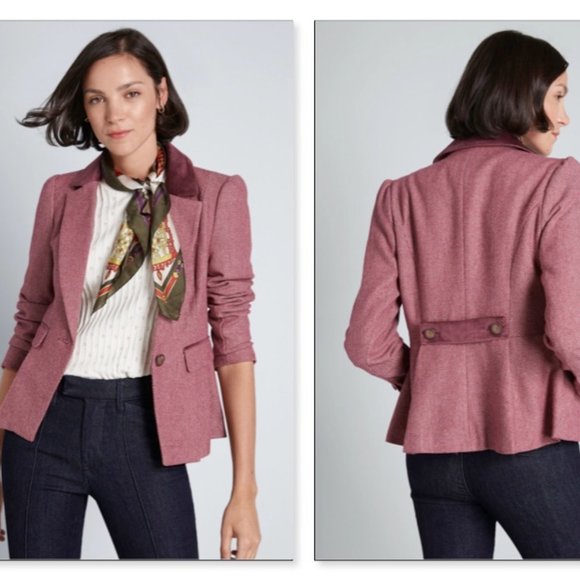 Modcloth Jackets & Blazers - ModCloth Properly Polished Blazer Red Houndstooth